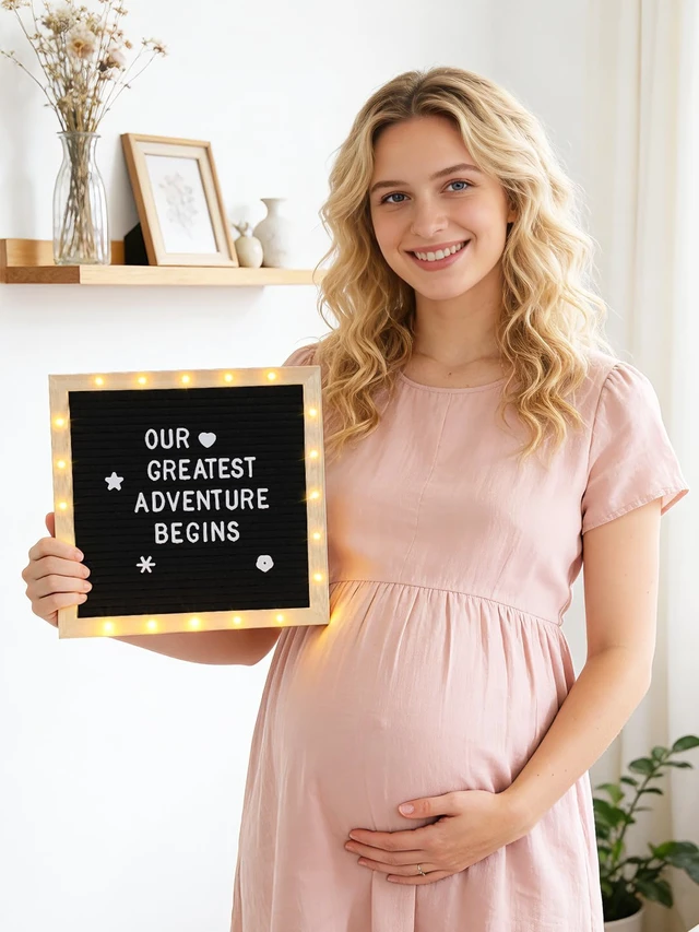 Alt view image 7 of 7 - 10×10" Light up Felt Letter Board with Changeable Letters & Tripod Custom Message Sign, Will You Be My Girlfriend/Baby Announcement/Pregnancy/Birthday/Halloween Decor, Black