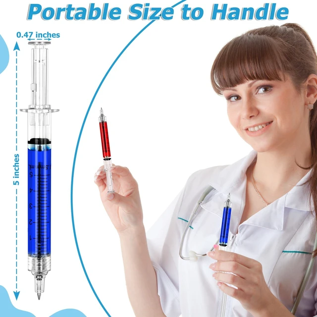Alt view image 3 of 7 - 120PCS Syringe Pens Bulk, Fun Ballpoint Pens, Black Ink Pens for Nurses 8 Assorted Colors, 5" Ballpoint Pens, Novelty Design, Black Ink Writing Pens, Nurse Week Gifts, Nursing School Supplies