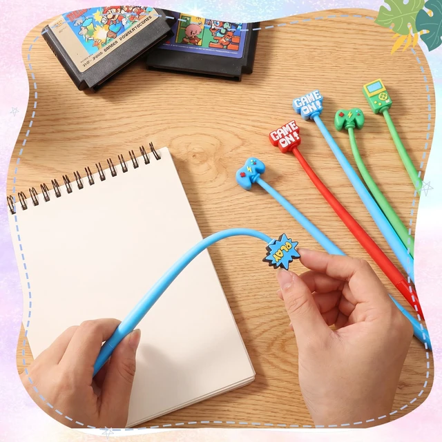 Alt view image 4 of 7 - 30 PCS Video Game Party Favors, Cute Pens Game Gifts Black ink, soft silicone toppers, Prize kids for classroom rewards, boy birthday party favors