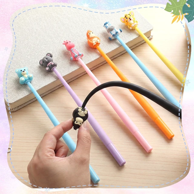 Alt view image 4 of 7 - 30 Pack Safari Animal Pens, Cute Silicone Prize Pens Soft Silicone Grip, Swinging Animal Toppers, Smooth Writing, Classroom Prizes, Party Favors for Kids 8-12