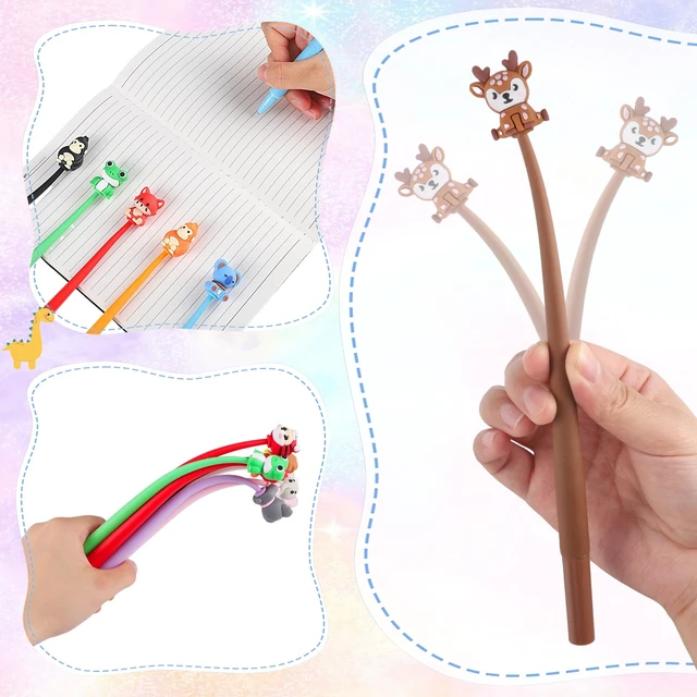 Alt view image 6 of 7 - 30 Pack Safari Animal Pens, Cute Silicone Prize Pens Soft Silicone Grip, Swinging Animal Toppers, Smooth Writing, Classroom Prizes, Party Favors for Kids 8-12