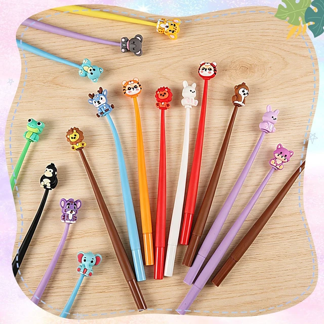 Alt view image 5 of 7 - 30 Pack Safari Animal Pens, Cute Silicone Prize Pens Soft Silicone Grip, Swinging Animal Toppers, Smooth Writing, Classroom Prizes, Party Favors for Kids 8-12