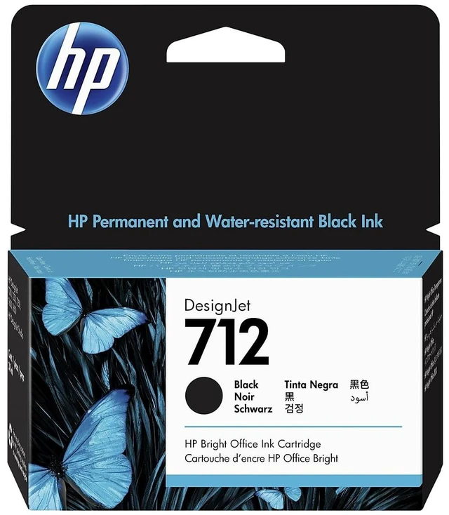 Main image of 712 Black 38-ml Genuine Ink Cartridge (3ED70A) for DesignJet T650, T630, T230, T210 & Studio Plotter Printers