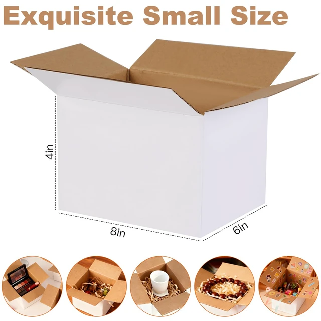 Alt view image 2 of 7 - Shipping Boxes,8x6x4inches 40 PCS Shipping Boxes,White Corrugated Cardboard Boxes for Packing, Mailing, Moving,Gifts & Storage,Heavy-DutyWhite