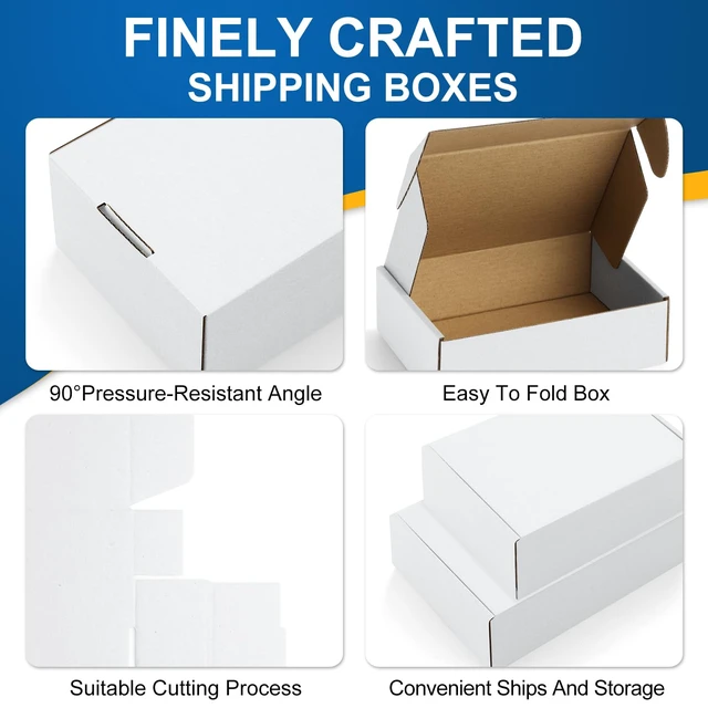 Alt view image 4 of 7 - 30 Pack 11x8x2 White Shipping Boxes for Small Business, Gifts Easy Assemble Small Shipping Mailers Cute Easy Fold Small Boxes for Shipping Book Cardboard Boxes Packing Boxes Mailing Boxes