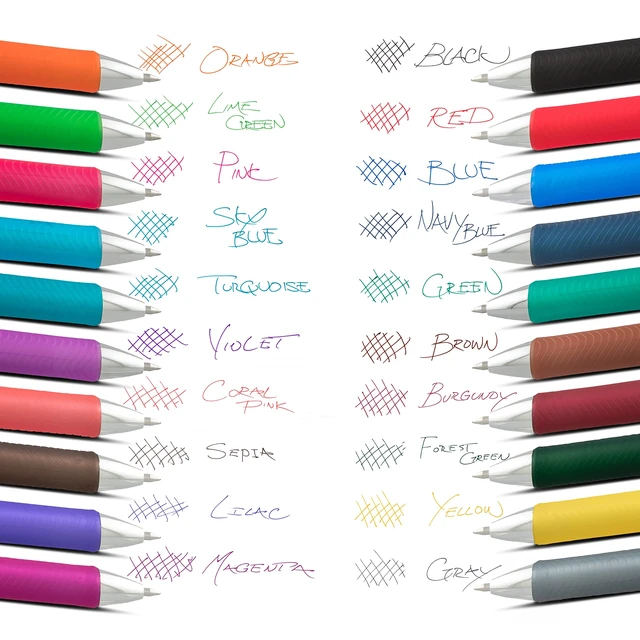 Alt view image 2 of 7 - EnerGel RTX Retractable Liquid Gel Pen, (0.7mm), Medium Line, Metal Tip, Assorted Ink Colors, 20 Pack (BL77BP20M)
