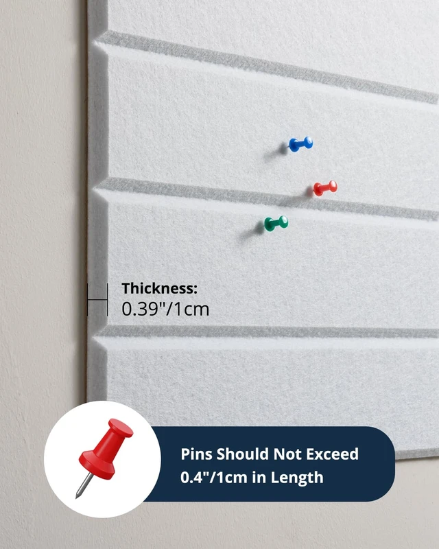 Alt view image 3 of 7 - Cork Board, 48"x36" Felt Bulletin Board with Self Adhesive White Cork Boards for Office, 12 Pack Pin Boards For Walls, Use in Bedroom Home Classroom Decor
