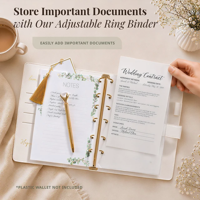 Alt view image 7 of 7 - Wedding Planner Book and Organizer - Faux Leather 'Future Mrs' Wedding Planning Book and Organizer I Wedding Binder with Pen & Bookmark. Includes Bridal Countdown Calendar I Designed in USA