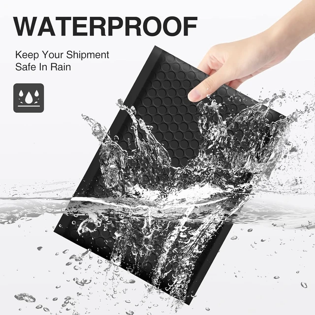 Alt view image 5 of 6 - Poly Bubble Mailers 6x10 250 Pack Usable Size 6x9 Black Waterproof Self Seal Adhesive Shipping Bags, Cushioning Padded Envelopes for Shipping, Mailing,Small Business Supplies