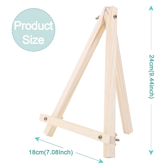 Alt view image 2 of 7 - 24 Pack 9 Inch Easel for Painting, Wooden Easel Stand Canvas Stand Smooth Wood, Folds Flat for Storage, for Canvases, Photos, Signs, Weddings, Classrooms, Home Décor