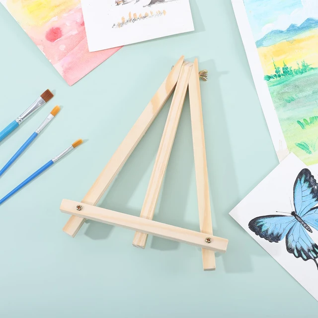 Alt view image 3 of 7 - 24 Pack 9 Inch Easel for Painting, Wooden Easel Stand Canvas Stand Smooth Wood, Folds Flat for Storage, for Canvases, Photos, Signs, Weddings, Classrooms, Home Décor