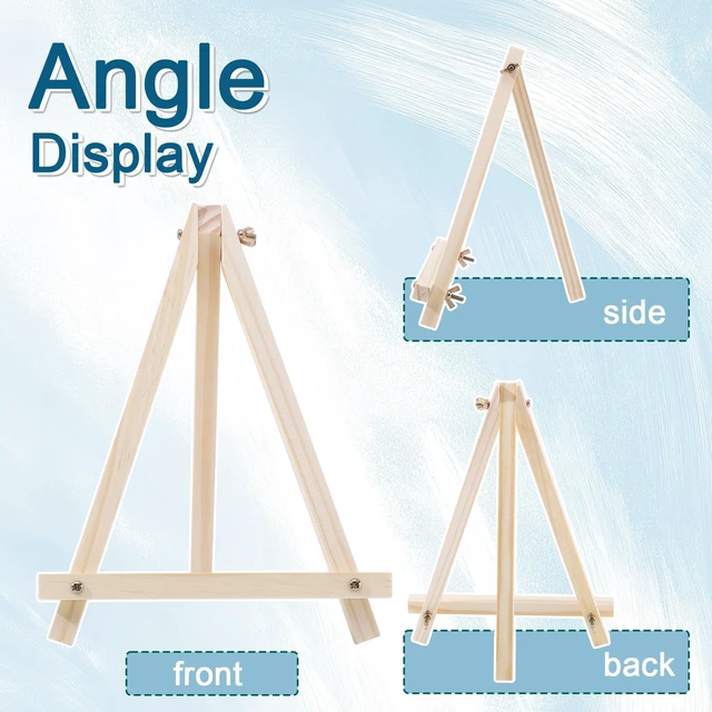 Alt view image 5 of 7 - 24 Pack 9 Inch Easel for Painting, Wooden Easel Stand Canvas Stand Smooth Wood, Folds Flat for Storage, for Canvases, Photos, Signs, Weddings, Classrooms, Home Décor