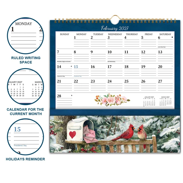 Alt view image 5 of 7 - 2027 Calendar - 2027 Wall Calendar with Pocket January 2027 to December 2027, 12'' x 12'' Monthly Calendars for Home, Office, School