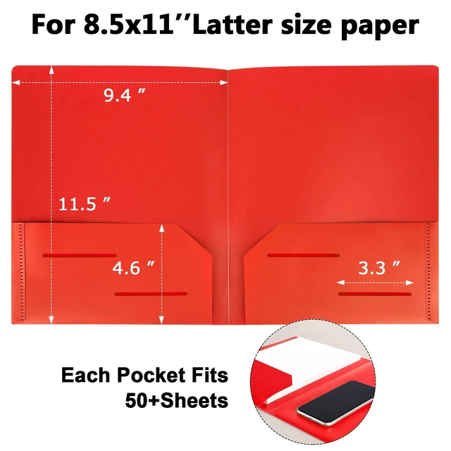 Alt view image 2 of 7 - 12 Pack Plastic Folders with Pockets, Multiple Color, 2 Pocket Folder Heavy Duty, Letter Size Folders, Business Card Holder, for School, Office