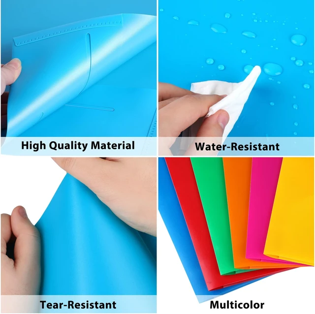 Alt view image 5 of 7 - 12 Pack Plastic Folders with Pockets, Multiple Color, 2 Pocket Folder Heavy Duty, Letter Size Folders, Business Card Holder, for School, Office