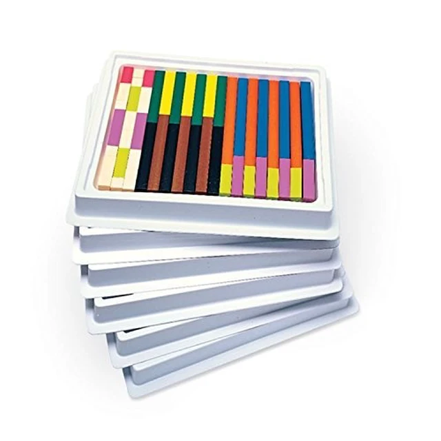 Alt view image 4 of 7 - Plastic Cuisenaire Rods with Trays, Math Manipulatives, Montessori Math Rods, Math Counters, Math Blocks, Counting Blocks, Montessori Math, Fraction Bars, Number Rods (Set of 6)