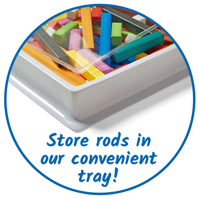 Alt view image 3 of 7 - Plastic Cuisenaire Rods with Trays, Math Manipulatives, Montessori Math Rods, Math Counters, Math Blocks, Counting Blocks, Montessori Math, Fraction Bars, Number Rods (Set of 6)