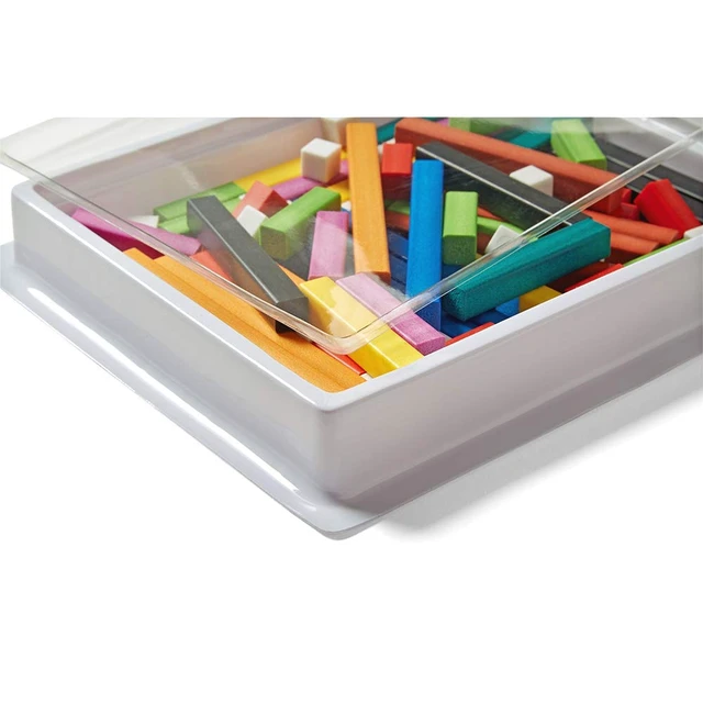 Alt view image 7 of 7 - Plastic Cuisenaire Rods with Trays, Math Manipulatives, Montessori Math Rods, Math Counters, Math Blocks, Counting Blocks, Montessori Math, Fraction Bars, Number Rods (Set of 6)