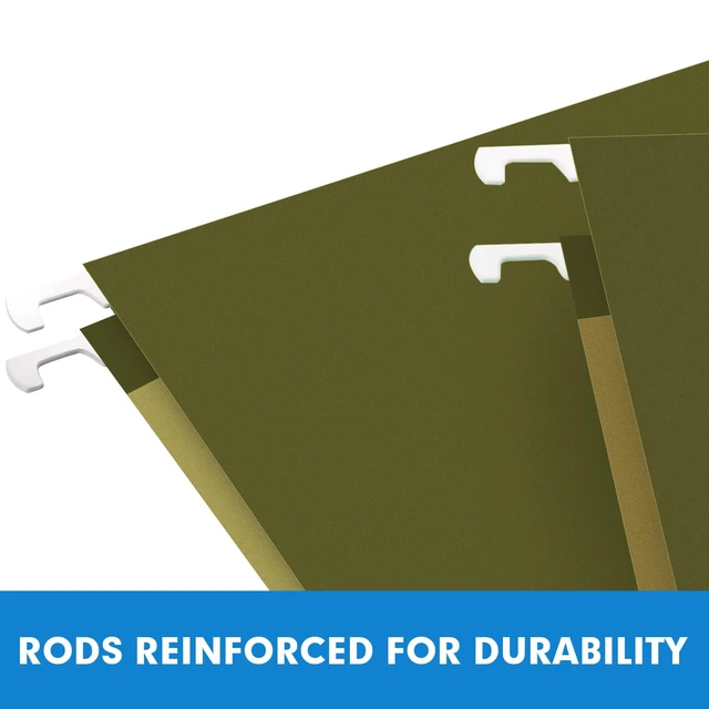 Alt view image 3 of 7 - Hanging File Folders, 60 Pack Reinforced Hanging Folders Legal Size, Designed for Bulky Files, Filing Cabinet, Adjustable Tabs, Green