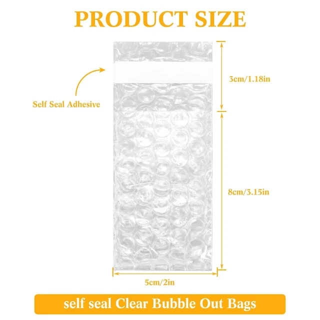 Alt view image 2 of 7 - Bubble Bags Double Bubble Pouches, 2 x 3.15 Inch, 400 Pcs Clear Protective Pouches, Thickening Shockproof Design, Self Seal Cushion Wrap for Packing Storage Moving Fragile