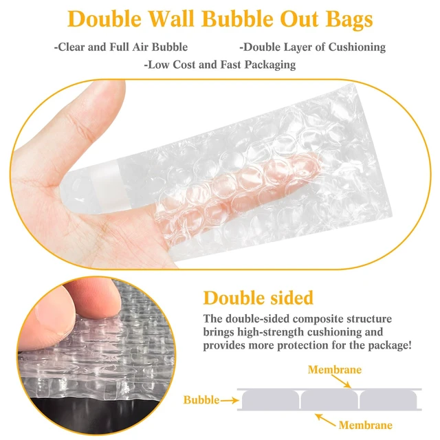 Alt view image 5 of 7 - Bubble Bags Double Bubble Pouches, 2 x 3.15 Inch, 400 Pcs Clear Protective Pouches, Thickening Shockproof Design, Self Seal Cushion Wrap for Packing Storage Moving Fragile