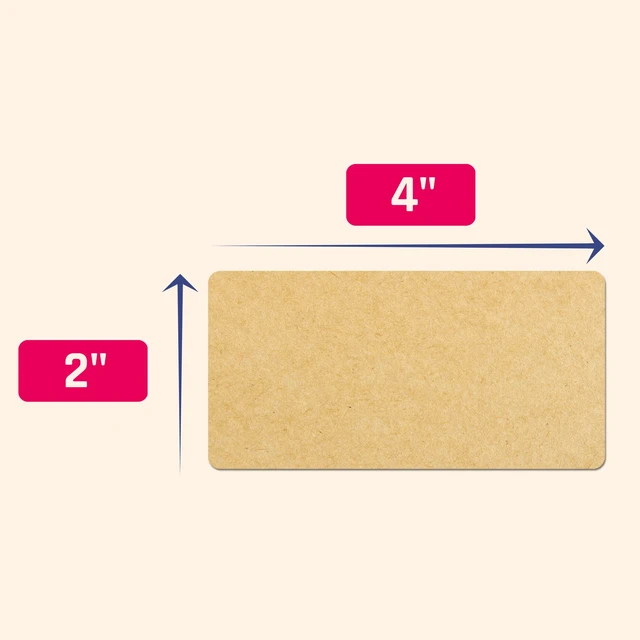 Alt view image 4 of 7 - 4" x 2", Printable Brown Kraft Labels Stickers - 150 Sheets, 1500 Pieces Laser/Inkjet Printing, comes with Print Templates