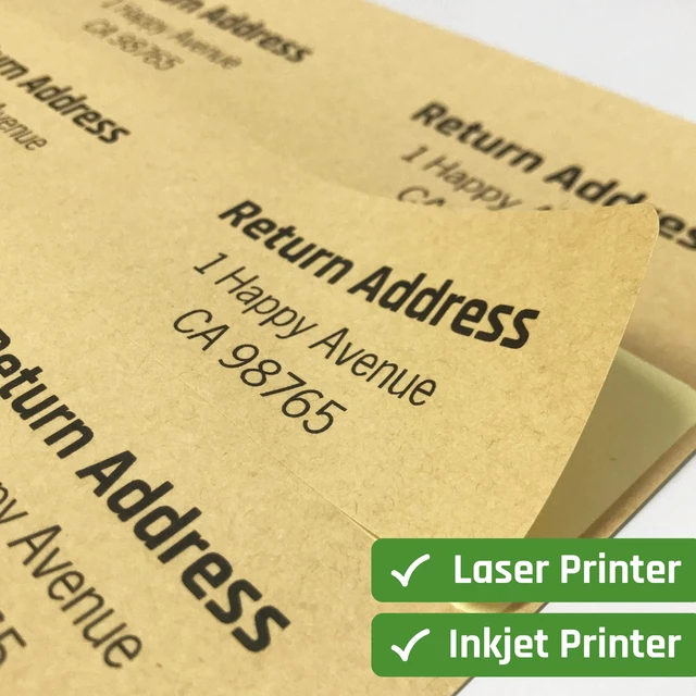 Alt view image 6 of 7 - 2.5" x 1.5", Printable Brown Kraft Labels Stickers - 150 Sheets Laser/Inkjet Printing, comes with Print Templates
