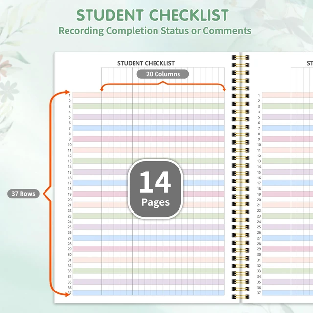 Alt view image 4 of 7 - Teacher Planner 2026-2027, Teacher Lesson Planner 14 Checklist, 8.5" x 11" July 2026-June 2027 Academic Year with Colorful Monthly Tabs, Teacher Calendar Book for School, Spiral Bound Planner, Leaves