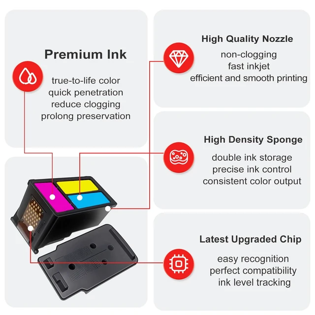 Alt view image 5 of 7 - 240XL 241XL Ink Cartridges Replacement for Canon PG-240 CL-241 Combo Pack 240 XL 241 XL Compatible with MG3620 MG3600 TS5120 TS5100 MG3220 MG3520 MG2120 MX452 MX512 MX532 (Black Tricolor,2-Pack)