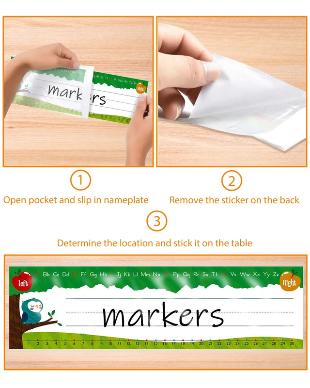 Alt view image 6 of 7 - 40 PCS Nameplate Pocket - 15.35 x 4.92 Thicken PVC Name Tag Sleeves No Residue Self-Adhesive Waterproof Easy Use&Remove Scratch Proof Clear Nameplates Holder for Office Supplies
