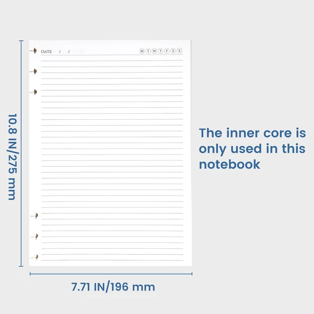 Alt view image 2 of 7 - Discbound Lined Refills for 8.58 x 11 Hardcover Notebook, Spiral Journal Notebook for Office Work Meeting Planner, for School Students Class Notes, Large