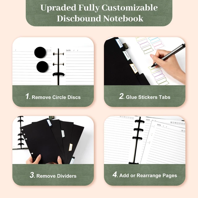 Alt view image 4 of 7 - Discbound Lined Refills for 8.58 x 11 Hardcover Notebook, Spiral Journal Notebook for Office Work Meeting Planner, for School Students Class Notes, Large