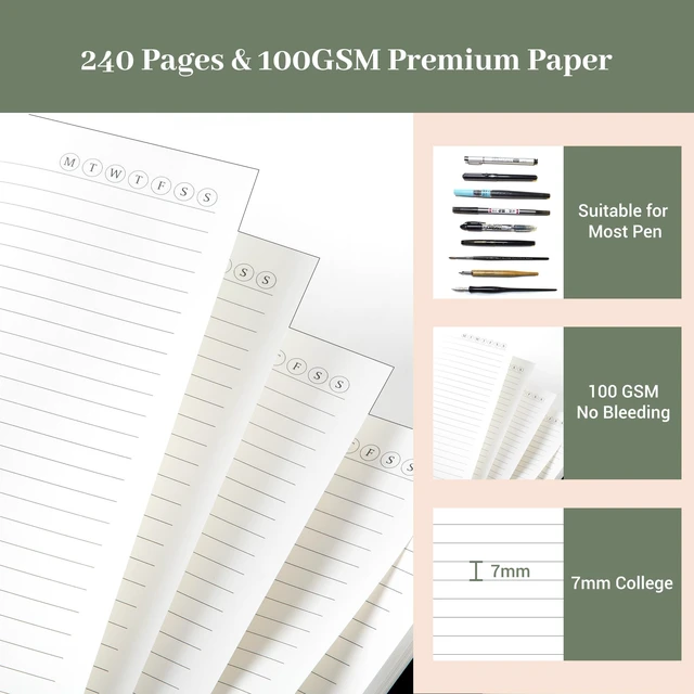 Alt view image 6 of 7 - Discbound Lined Refills for 8.58 x 11 Hardcover Notebook, Spiral Journal Notebook for Office Work Meeting Planner, for School Students Class Notes, Large