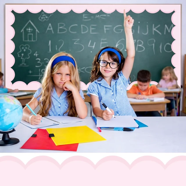 Alt view image 6 of 6 - 65 Ft Pink Pastel Bulletin Board Borders for Classroom Decor Contrasting Pastel Back to School Decoration, Scalloped Roll Border Trim for Classroom, Chalkboard, Wall, Office Decor