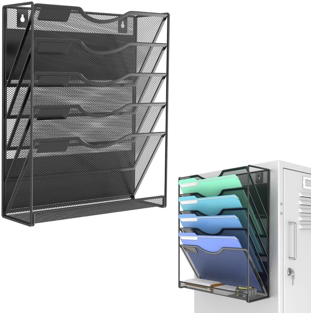 Main image of Magnetic Wall File Holder Magnetic Paper & Document Organizer for Home and Office (5+1 Tier)