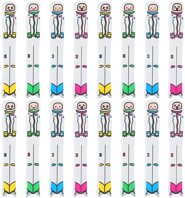 Main image of 32 Pcs Spaceman Writing Spacers Spacing Tool for Students Handwriting Practice Aid Helps Children Learn Proper Word Placement, Classroom Management Supply, Reading Tool, 4 Colors
