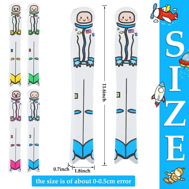 Alt view image 2 of 6 - 32 Pcs Spaceman Writing Spacers Spacing Tool for Students Handwriting Practice Aid Helps Children Learn Proper Word Placement, Classroom Management Supply, Reading Tool, 4 Colors