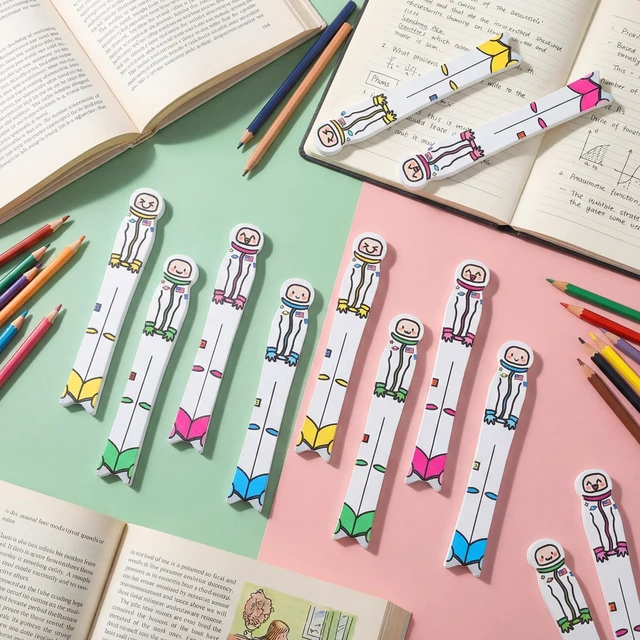 Alt view image 3 of 6 - 32 Pcs Spaceman Writing Spacers Spacing Tool for Students Handwriting Practice Aid Helps Children Learn Proper Word Placement, Classroom Management Supply, Reading Tool, 4 Colors