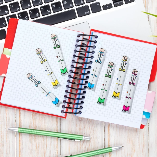 Alt view image 6 of 6 - 32 Pcs Spaceman Writing Spacers Spacing Tool for Students Handwriting Practice Aid Helps Children Learn Proper Word Placement, Classroom Management Supply, Reading Tool, 4 Colors