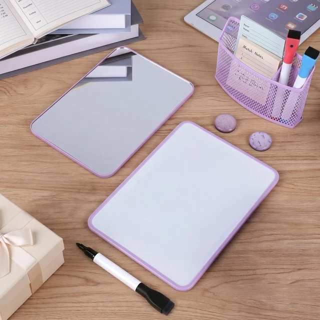 Alt view image 6 of 7 - 8-Piece Locker Accessories Kit, Magnetic Locker Organizer, Purple Back to School Locker Decor, Magnetic Mirror, Dry Erase Whiteboard, Pen Holder, Dry Erase Markers, Magnets