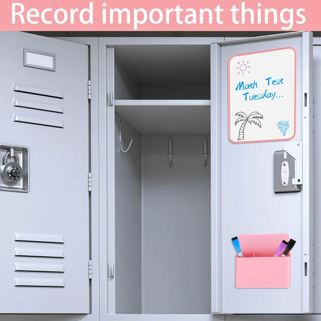 Alt view image 6 of 7 - 10-Piece Locker Accessories Kit, Magnetic Locker Organizer, Pink Locker Decorations for Girls, Magnetic Mirror, Dry Erase Whiteboard, Marker Holder, Dry Erase Markers, Magnets