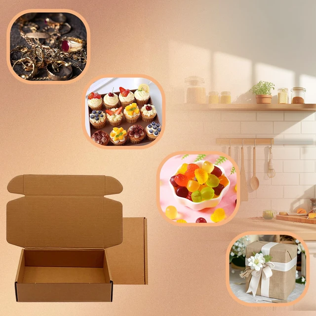Alt view image 5 of 7 - Shipping Boxes 8x5x2 inch 50 Pack,Brown Corrugated Mailers for E-Commerce Small Business Packaging, Literature Mailer, Gifting, Wrapping, Moving, Storage, Recycled Cardboard Boxes, Kraft, Tuck Top