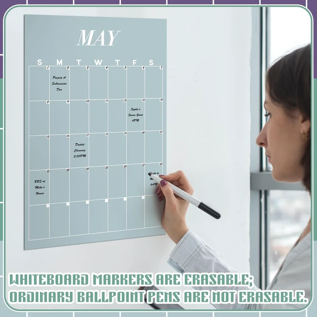 Alt view image 4 of 6 - 2026-2027 Colorful Large Wall Calendar 12'x16'morandi Undated New Year Blank Planner Dry Ease Reusable Yearly Calendar 12 Month Annual Erasable Planner for Office Home Classroom