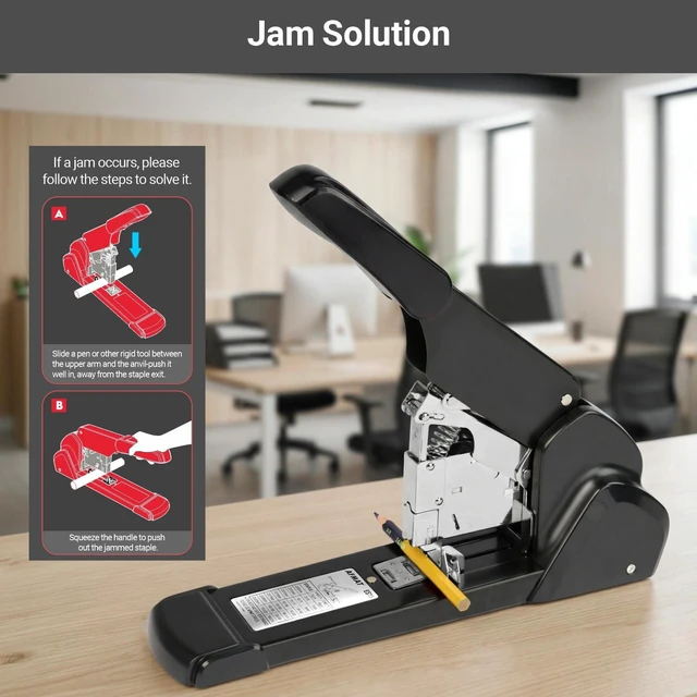 Alt view image 7 of 7 - ES15 Heavy Duty Stapler, 210 Sheet Staplers for Desk with 7000 Staples, Jam-Free, 50000+ Uses, 60% Reduced Effort, Easy Reload, Adjustable Paper Guide, Large Metal Manual Office Staplers