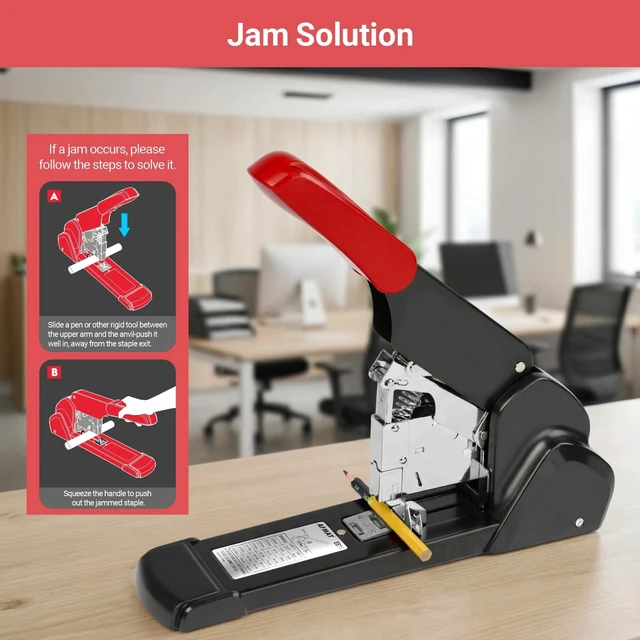 Alt view image 7 of 7 - ES15 Heavy Duty Stapler, 210 Sheet Staplers for Desk with 7000 Staples, Jam-Free, 50000+ Uses, 60% Reduced Effort, Easy Reload, Adjustable Paper Guide, Large Metal Manual Office Staplers