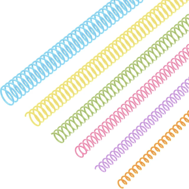 Main image of 120 Pack Binder Coils,1/4 5/16 3/8 1/2 5/8 3/4 Inch,Colorful Plastic Spiral Binding Coils for Documents, Reports, Notebooks, Compatible with Standard Binding Machines, Office Supplies
