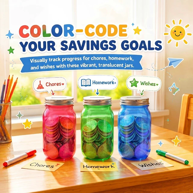 Alt view image 2 of 7 - 24 Pcs Reward Coin Jars for Kids Behavior Homework, Chores, Potty Plastic Jars with Slot, Coin Mason Jars for Classroom Incentives, Teacher Supplies, School Tools Behavior Reward System