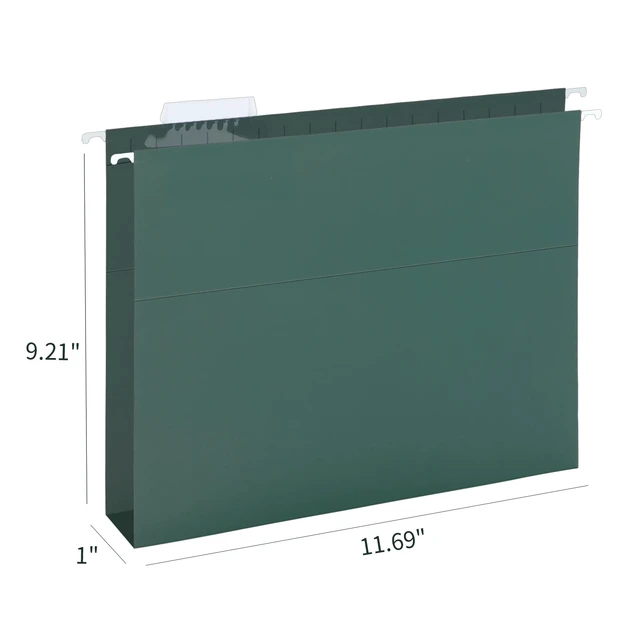 Alt view image 2 of 7 - Extra Capacity Hanging File Folders, 60 Pack Reinforced Letter Size Hanging Folders with Heavy Duty 1 Inch Expansion, Designed for Bulky Files, Medical Charts, Green