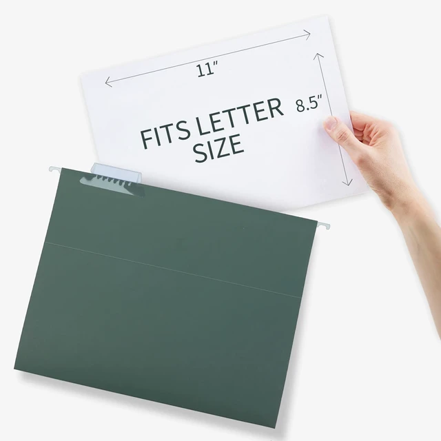 Alt view image 3 of 7 - Extra Capacity Hanging File Folders, 60 Pack Reinforced Letter Size Hanging Folders with Heavy Duty 1 Inch Expansion, Designed for Bulky Files, Medical Charts, Green