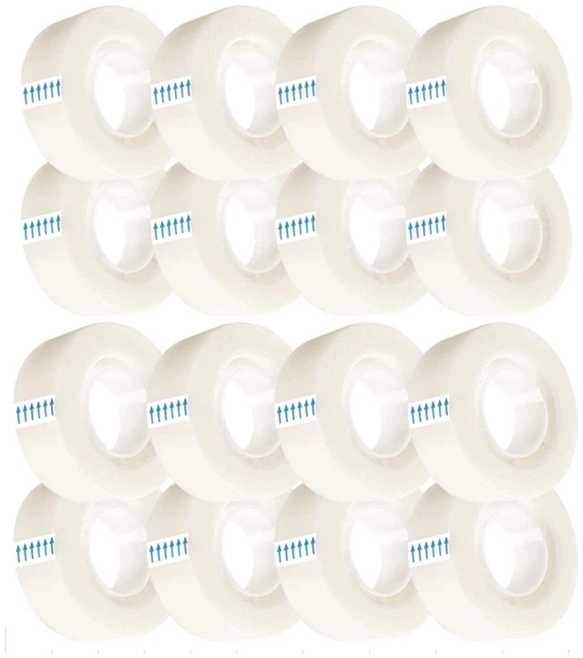 Main image of Clear Invisible Tape - 3/4 Inches Wide, 16 Rolls Pack Strong Adhesive for Office Documents, Craft Projects Not Recommended for Plastic Cutters